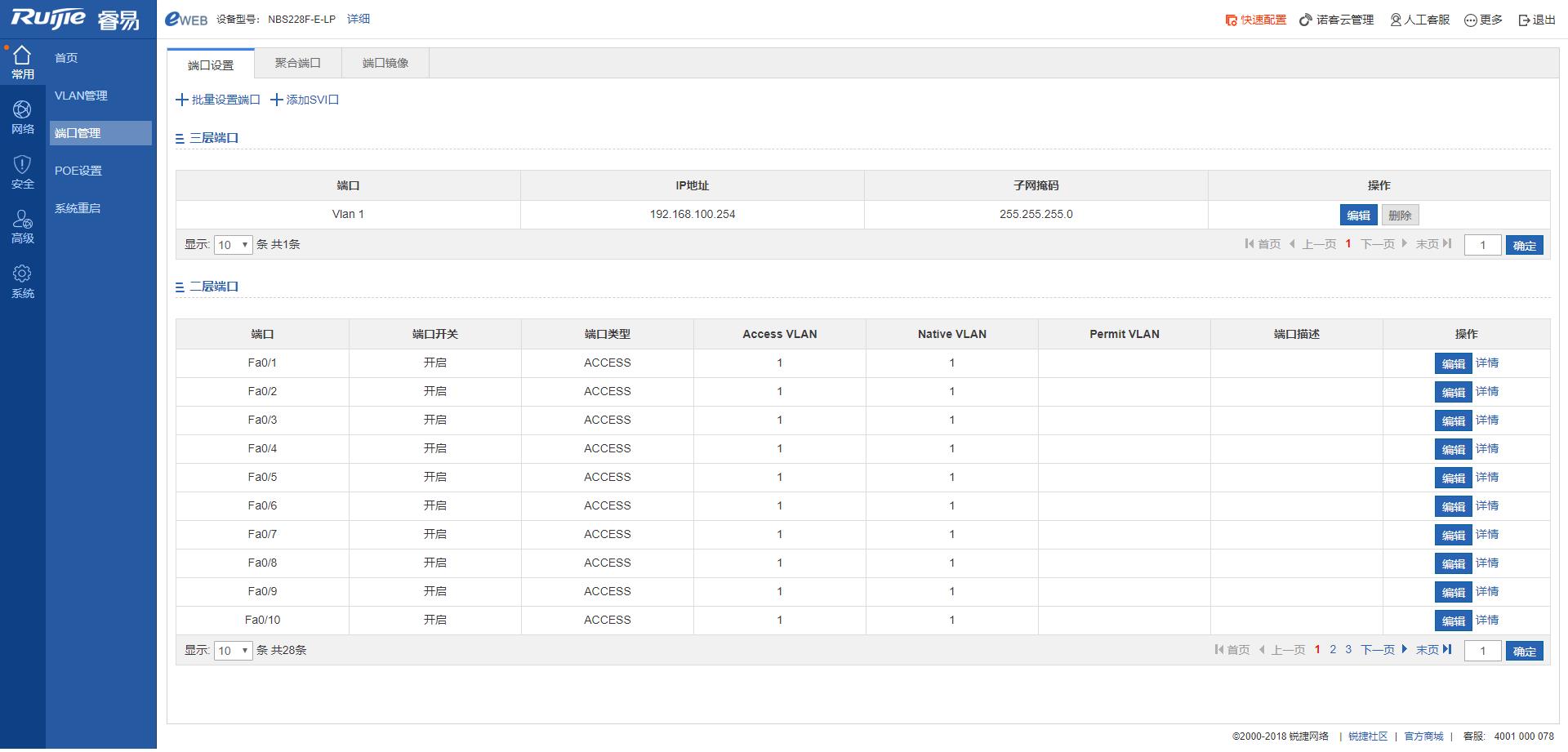 图片[4],smart交换NBS228F-E-LP常用功能WEB界面展示-锐捷篇,老王弱电